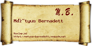 Mátyus Bernadett névjegykártya