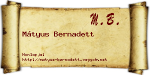 Mátyus Bernadett névjegykártya